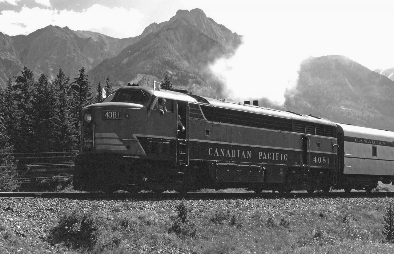 As requested by Bob, here's another shot of the August 8, 1971 NMRA excursion from Calgary to Field (return). Thanks to Steve Host for his help restoring this back-lit shot.
