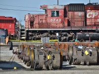 Traction motors for days, CP 5743 sits outside the engine facility in Aylth yard in Calgary. I havent seen this many SD40s in a single day, just a shame most of them are rather obstructed. 