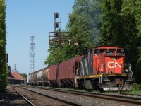 On this particular morning I woke at 5:30 am to photograph CP 234 with CP 7023 leading.  As I headed back for my parents home I had a feeling I should continue on to Brantford.<br><br>Upon reaching Brantford I found CN 580 putting away their power in the yard due to all 3 yard units running out of fuel!  This forced them to call on CN 1439 which had been set off by 435 the night prior.<br><br>After a conversation with the train master it was determined that they would use 1439 until the fuel truck came and then they would have to set up 1439 to be lifted again tonight by 435 out of town.<br><br>It happened folks, but just for 4 hours.