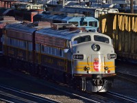 Talk about out of town luck. CP 1401 and its sisters were brought from Ogden down to Aylth for work of some sort  earlier in the day. Of all the places, CMQ 9021 just happened to be sitting beside the three F units. 