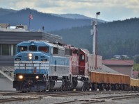 After a brief and rather intense shower South of Cranbrook, we met up again with 9021 as it gets out of town towards Ft Steele. If anyone has spare time, the railroad museum in town is well worth the time. Consisting of the largest fleet of Canadian Pacific heavyweights in the country. 