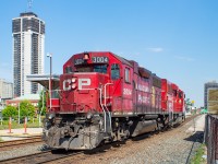 CP 3004 was in Hamilton for about a month, and didn't lead the entire time. In fact, they went out of there way to make sure it never did. When a new unit arrived to replace 3053, it was facing the same way as 2264. So instead of having 3004 lead, they took it and 2264 around the wye so that 2264 and the new arrival could lead on either end.
