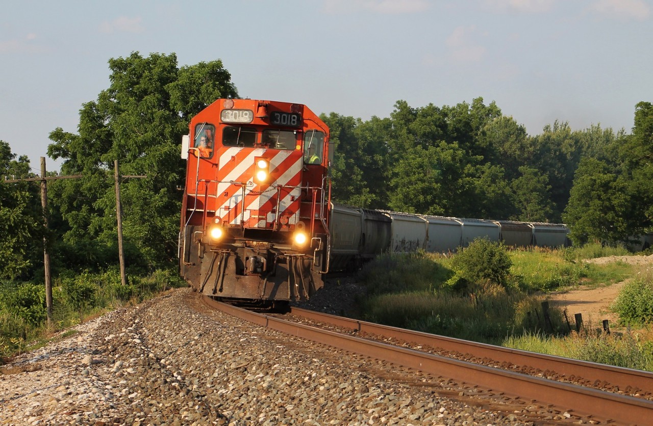 CP T-69 leans into the curves east of Puslinch on their way back to London. If only every train still had Action Red goodness leading around here still.