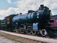 <br>
<br>
...perfect poise...
<br>
<br>
...rods down...
<br>
<br>
  This youngster is a June 1944 build by the  CPR Angus Shops  class  G5a  #1201 
<br>
<br>
…successful steam ..( ...recently is a rare event...)...
<br>
<br>
… the 1970's / early 80's summer Wakefield steam trips – I believe a collaboration between the  Bytown rail group and the Museum of Technology -  very  well  done - 
<br>
<br>
…  why the regularly schedule summer excursions ceased? Perhaps a  combination of:  track/roadbed damage ( spring flooding) and or  federal  funding ending and or,  1201 boiler permit expiry, and  or ?  
<br>
<br>
 ...any way you view the present  situation: shame on YOUR Federal Government ( and those Senior Bureaucrats )  / Museum that 1201 languishes at the Museum's back shed: now infamously renamed the  ' conservation centre '   !!  This  is  bureaucratic language for     ' we can't be bothered with  a  live  operating STEAM museum ' ...shame shame … ( instead those bureacrats spend mega bucks (YOUR  $ ) on a VIRTUAL museum ! ) shame again !
<br>
<br>
  at Wakefield , August 1980  Kodak Kodachrome,  transported by a Nikkormat EL, by S.Danko
<br>
<br>
more summer steam 
<br>
<br>
<a href="http://www.railpictures.ca/?attachment_id=6480"> cruising  </a> 
<br>
<br>
<a href="http://www.railpictures.ca/?attachment_id=12181"> astounding performance  </a> 
<br>
<br>
<a href="http://www.railpictures.ca/?attachment_id=7412"> surprise location </a> 
<br>
<br>
<a href="http://www.railpictures.ca/?attachment_id= 1826"> high balling </a> 
<br>
<br>
<a href="http://www.railpictures.ca/?attachment_id= 6315"> road switcher </a> 
<br>
<br>
<a href="http://www.railpictures.ca/?attachment_id= 14218"> Great 1979 Escape </a> 
<br>
<br>
<a href="http://www.railpictures.ca/?attachment_id= 2581"> Sunnyside </a> 
<br>
<br>
 sdfourty

