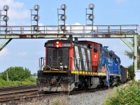 L58331 10 departs Paris West for home with CN 1439, GMTX 2695, and 25 cars