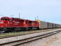 CP 5030, and CP 7041 make track speed through Woodstock, ON with 103 cars in tow.

 

 

5030 is Ex-CP SD40-2 6006

7041 is ex-CP SD90/43MAC 9122
