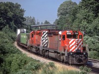 CP 5941 has left Toronto and is approaching Bayview Junction, Ontario on June 29, 1981.