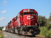 CP 6248 leads 254 down the Hamilton with a Full EMD Lashup, Two SD60's and a SD30-ECO!