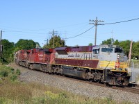 Thinking I was out of luck on this train, considering it was at Wolverton around 6:30 this morning, I was quite surprised to see 234 rounding the curve at Streetsville well after 10am. Glad to see the heritage paint in the lead considering my luck so far on catching most of these units in good light has been minimal. 