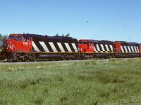 Unit train traveling south at mile 89 of the Camrose Sub. With only 5 miles left to Mirror yard, the crew will be anticipating a short rest before heading back home to Edmonton.