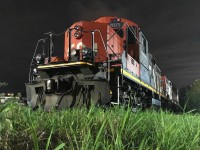 One year ago, CN GP9RM’s 7071 and 7025 are seen during the Labour Day long weekend awaiting the next L542 in Cambridge, Ontario on the Fergus Spur. 