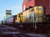 Central Western 4302 parked in the Stettler siding waiting for the next call to duty.