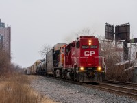 CP 3053 is long-hood-forward as it takes the lead of 244 through mile 4.6 of the North Toronto Sub. As is the case with many 244s, the leader into Windsor was the solo BNSF dash 9. A lot of the times any sort of CP leader will be shoved on if available, and in this case 3053 was a viable candidate, only problem was it was facing the wrong way. I guess nobody had time to wye it anywhere, but at least it has the precious hot-plate!