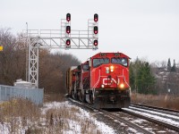 CN 5735 is on point of M394 as they head East through Georgetown, ON. A fun day this was for sure!