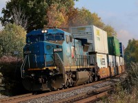 It is often hard to believe how quickly locations fill in and disappear. This was a spot that I spent a lot of time at in the early 2000's but it has been a long time since I have hiked in. Today after missing CN 149 at Bayview I thought  I'd try this old spot on Brantford's east end, only to find it is now completely grown in. Nevertheless I was pretty happy with the end result as CN 149 rounded the bend past the burnt autumn colours. I've always had a thing for these old LMS Dash-8's so catching one solo on 149 was a no brainer. 