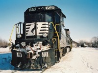 Norfolk Southern B32-8 3546 and SD60 6624 are awaiting their next assignment either on the CN Paynes or Cayuga Subdivision as they idle away a Saturday afternoon in the CN yard in St. Thomas. Also, the CN station can be seen partially in the background behind the power. 
