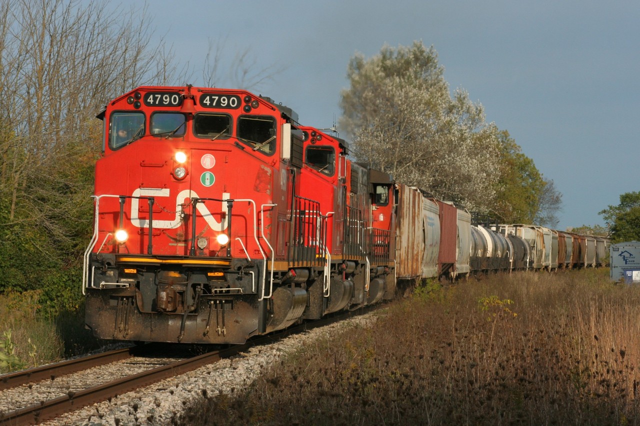 I can honestly say that up until 2019 I had never been able to photograph a train on my birthday. It's not a streak that I was trying to break or ever really cared for, however sometimes you just end-up re-writing history due to circumstance. It's hard to explain it, but when you turn 40, the best way I can desbribe it is that it becomes a time stamp no matter if you want it to or not. That entire day I was just trying to take it in and roll with it going through all the normal motions of family life, work and then family. Everything was the same old, except a little more special being of course ones birthday. Then on the way home came texts that a late running L568 was departing Kitchener for Stratford putting my route directly in it's path. 

So I stopped at Petersburg and waited it out. I had beat L568 there by several miunutes so all I had was time. And it was in those few miunutes where I was actually able to take it all in. Four decades with almost the last 30 camera in hand beside the Guelph Subdivision photographing trains in some form. From CN, to GEXR, back to CN  that's when 40 years hit me. In the distance like countless times before, the approaching rumble of a westbound on the line I grew-up with made me feel that everything was right in the world, sounding even more speicial that evening.