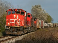 I can honestly say that up until 2019 I had never been able to photograph a train on my birthday. It's not a streak that I was trying to break or ever really cared for, however sometimes you just end-up re-writing history due to circumstance. It's hard to explain it, but when you turn 40, the best way I can desbribe it is that it becomes a time stamp no matter if you want it to or not. That entire day I was just trying to take it in and roll with it going through all the normal motions of family life, work and then family. Everything was the same old, except a little more special being of course ones birthday. Then on the way home came texts that a late running L568 was departing Kitchener for Stratford putting my route directly in it's path. 
<br>
So I stopped at Petersburg and waited it out. I had beat L568 there by several miunutes so all I had was time. And it was in those few miunutes where I was actually able to take it all in. Four decades with almost the last 30 camera in hand beside the Guelph Subdivision photographing trains in some form. From CN, to GEXR, back to CN  that's when 40 years hit me. In the distance like countless times before, the approaching rumble of a westbound on the line I grew-up with made me feel that everything was right in the world, sounding even more speicial that evening. 