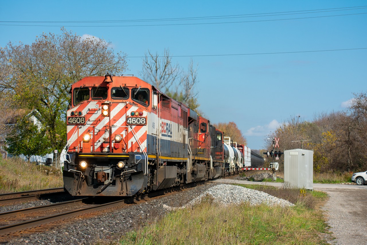 Even before CN began to purge a large selection of their C40-8Ms, this 435 would've been worth going out for without a doubt. Now in October 2020, there are under 10 of the BC Rail variant still active on CN's roster, and arguably the cleanest one took the lead of 435 coincidentally the same day I took my trip out to the Dundas Sub area. I'm pretty damn speechless. This is also somehow the first BC Rail cowl I have ever shot (aside from a CN repaint one) and at this point could very well be the last. Who knows?

 

Anyways, here's BCOL 4608 looking pretty amazing for its age as it leads A435 wasting no time heading west through Beachville, Ontario.