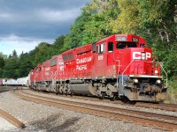 CP 254 has a NEW EMD trio, so that's worth posting a photo!  CP 5012 and CP 6236 are gone, replaced with CP 5018 and CP 6255 in the same position with CP 6248.  This photo almost didn't happen for several reasons.  I thought I had a virtual meeting today at 3 pm but had to double check the calendar when I didn't get the 15 minute reminder.  Realising the meeting is next Thursday, I frantically figured out where 254 was and out the door I went.  I arrived at Kay Drage Park only to find the vehicle gate locked.  Hoofing it in I then came across a lovely encampment right in front of the pedestrian gate by the tracks.  Luckily someone had made another access in the fence.  I stood in the doom and gloom of a Fall afternoon getting the camera set up for the dismal lighting.  As the train came in to view it was still dark, but as it approached the sun popped out ever so briefly.  I frantically adjusted the camera settings and this is the end result.  Not the preferred ISO but at least I didn't completely blow the exposure.  Other than this consist on CP 254, the occasional heritage unit, the GTW based at Stuart Street, what else is there?  I thought this was a worthy photo to add to the elite railpictures.ca database.  I hope the grand poobah agrees.     