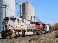 Thanks to a railfan tip I was finally able to bag a military unit in daylight, seems my luck tends to have me crossing paths with them typically in the night time hours. CP 246 makes good time as it storms past the Ardent mill in Streetsville past some burnt autumn colours in the Credit Valley River bed in the background. 