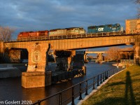 Minutes before sunset CPR 251 arrives in Montreal from Farnham and Brownville Jct.