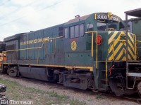 ADSX U33B 3300 "COCOTE" is seen parked in owner Andrew Merrilees' yard in Lachine, Quebec. This unit was one of 137 GE U33B locomotives built (the 3,300hp version of their popular U-boat line). It was originally built in 1968 for Penn Central as their 2895, then becoming Conrail 2895. Later it was one of five U33B's sold to the Reading, Blue Mountain & Northern, becoming RBM&N 3300. <br><br>3300 was the lone unit sold to dealer Andrew Merrilees (reporting marks ADSX) in the late 90's, and retained its old RBM&N paint and number. It was then leased to Chemin de fer Baie des Chaleurs, and to Ottawa Central in 1999. By then it had become the last active U33B anywhere, and possibly the last one in existence. It's believed to have since been scrapped.