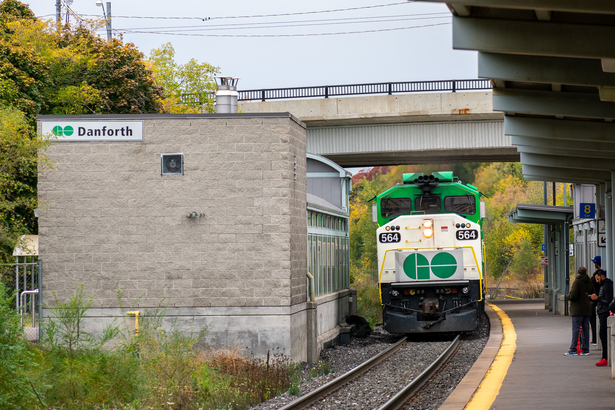 Railpictures.ca Liam MacDougall Photo Classy at Danforth With the white class lights on (for
