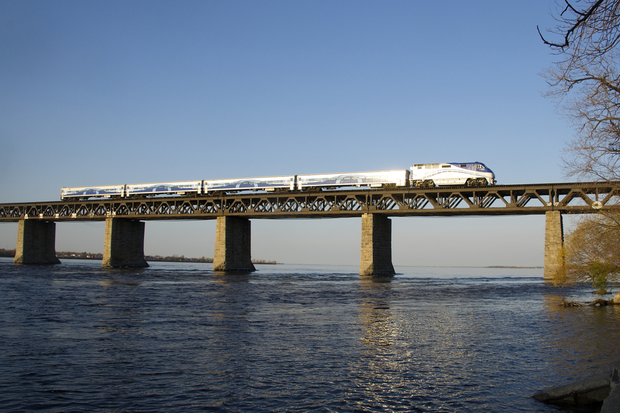 AMT 1329 leads four Comet cars towards its next stop at Lasalle Station.