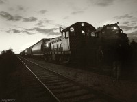 On the first day of operation, Port Colborne Harbour Railway crews worked late,  meeting in WH Yard.  Alco S1 308 switched the Port Colborne customers, and C425 6101 ran down from Merriton.