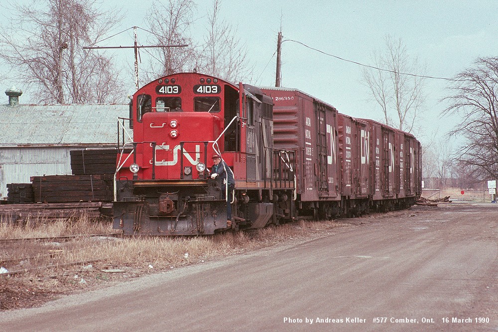 CN 577 at Comber Ontario on March 16 1990.