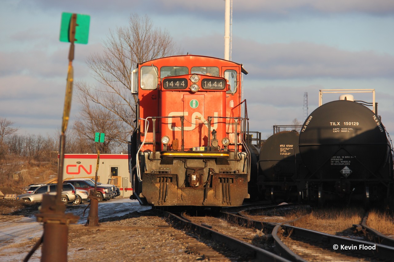 Two years ago this day, CN 540 is pictured just wrapping up its work for the day with GMD1 1444 resting in the golden light of a winter afternoon.