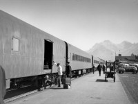 New cars on second section of train no. 3 at Banff station.