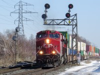 The first train after a historic agreement...
As I'm sure everyone remembers, February 2020 brought Indigenous blockades on CN in Belleville. CN found some creative ways to get around that (one being a 750 mile detour through the ONR). The other solution was to detour onto CP and use the Winchester/Belleville/North Toronto/Mactier between Montreal and Toronto. CN Q145 (running as CP 703) was the first westbound to detour. CP 8947, CN 2309 and 107 wells cross the North Toronto before switching onto CN at "CN Connector" on the Mactier sub. 