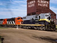 These 3 were working hard getting their loaded train up the hill from the Redwater river. The first few cars are work train cars and likely will be set out somewhere before arriving at Calder yard. Evening at the CN parking lot with the sun out was a great place for rail action.