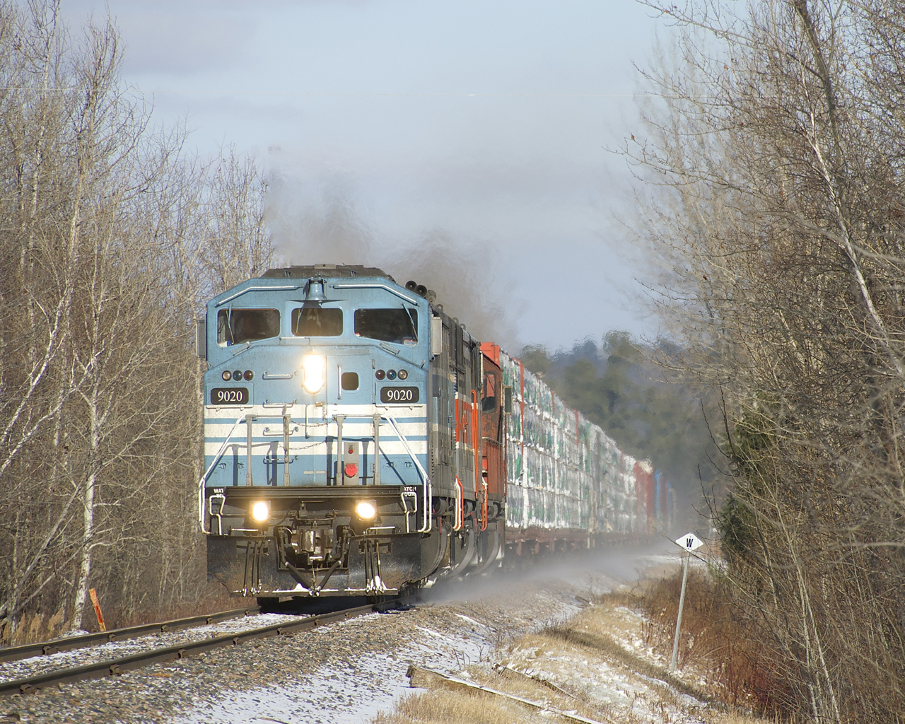 With a decently sized 81-car train in tow, CP 251 is approaching the siding at Shanks with CMQ 9020, CMQ 9017 & CP 6018 for power.