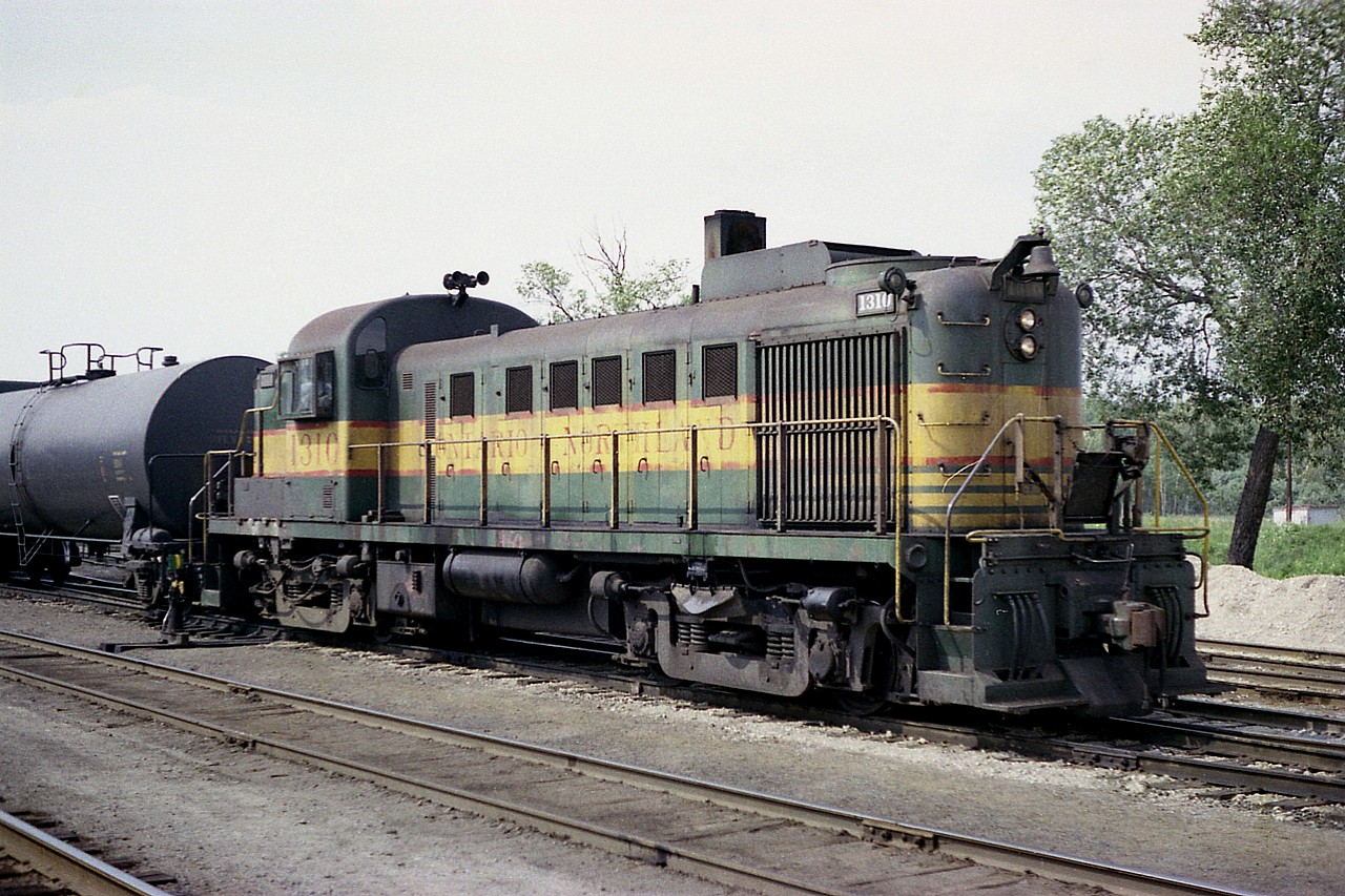 It has been a long time since MLW RS-3 locomotives worked the ONR. The end came in 1985 for those left on the road, as those left were retired. This unit was seen at Englehart more than 40 years ago, but it still can be photographed as 1310 on the York-Durham Heritage Railway which acquired it back in 1995.