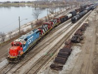 GTW 5849, CN 1408 and CN 1444 work Stuart Street Yard as the 0800 Yard Job.  