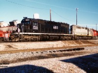 Illinois Central SD40-2 6013 was just one of the many units that Canadian Pacific was leasing during the winter of 1993-1994 seen here at their Toronto yard on Christmas Day 1993. 