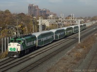 Haven't submitted here in a good while so, here-goes:I was tipped off the previous evening by a friend of mine as to which of the handful of morning inbound GO trains had an F59PH leading. After grabbing a quick breakfast I walked to Wallace Ave bridge and nabbed GO #2720 lead by GO no.558, with six bi-level coaches on the pin. The train is seen dashing through the Junction neighbourhood of Toronto, about to fly past the platforms at Bloor GO-UPX station.Due to this seemingly endless COVID nightmare, transport agencies have effectively downsized daily operations as a large swath of the population now works from home. Yet, despite the lighter rush hour density, GO still operates a handful of suburbans between Milton and Toronto, albeit at half capacity per run, which in turn allowed older F59 locomotives to reappear on the Milton line after being phased out by MP40's and twelve car consists back in 2008.