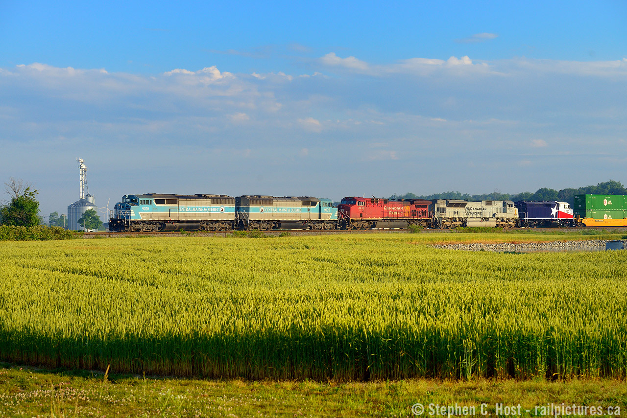 After CP closed the deal on the CMQ in June 2020 it didn't take too long for some of the SD40-2F's to roam the system, but surprisingly after a flurry of action in June they have hardly led anything around here since. These are a favourite of fans, likely on account of their uniqueness being a SD40-2 cowl, only purchased by CP and well, they continue to survive in 2020 while most other cowl's newer than them are gone (CN's SD50 and 60F's prime examples). After leaving the house at 0500 to intercept this train on a strong hunch I'd be stupid not to go out for it, and not knowing until 0545 that the CMQ's were indeed leading. I ended up landing here at 0630 and waited about 20 minutes for the train to come with this photo taken at 0647. Worth it - I'll shoot these SD40-2f's as long as they last, as Neil Young once said "long may you run". Indeed.