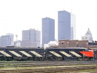 CN 6765 and 6634 are sitting at CN's Spadina engine facility in Toronto in June 1972.
