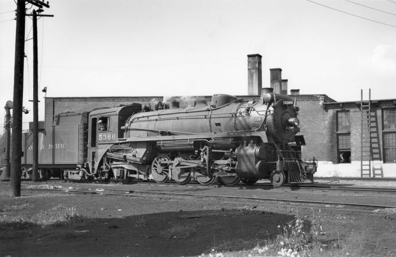 CP 5366 at Coquitlam.  Roundhouse in background