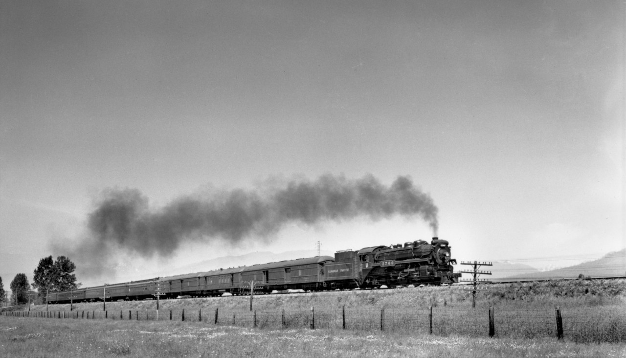 Train no. 2 with engine 2700, east of Pitt River