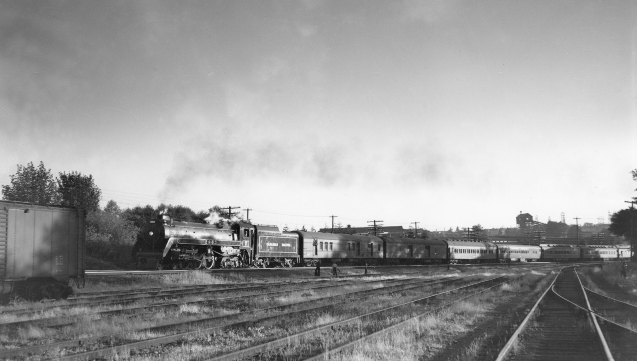 Second section of train no. 8 with engine 2863 in Vancouver.