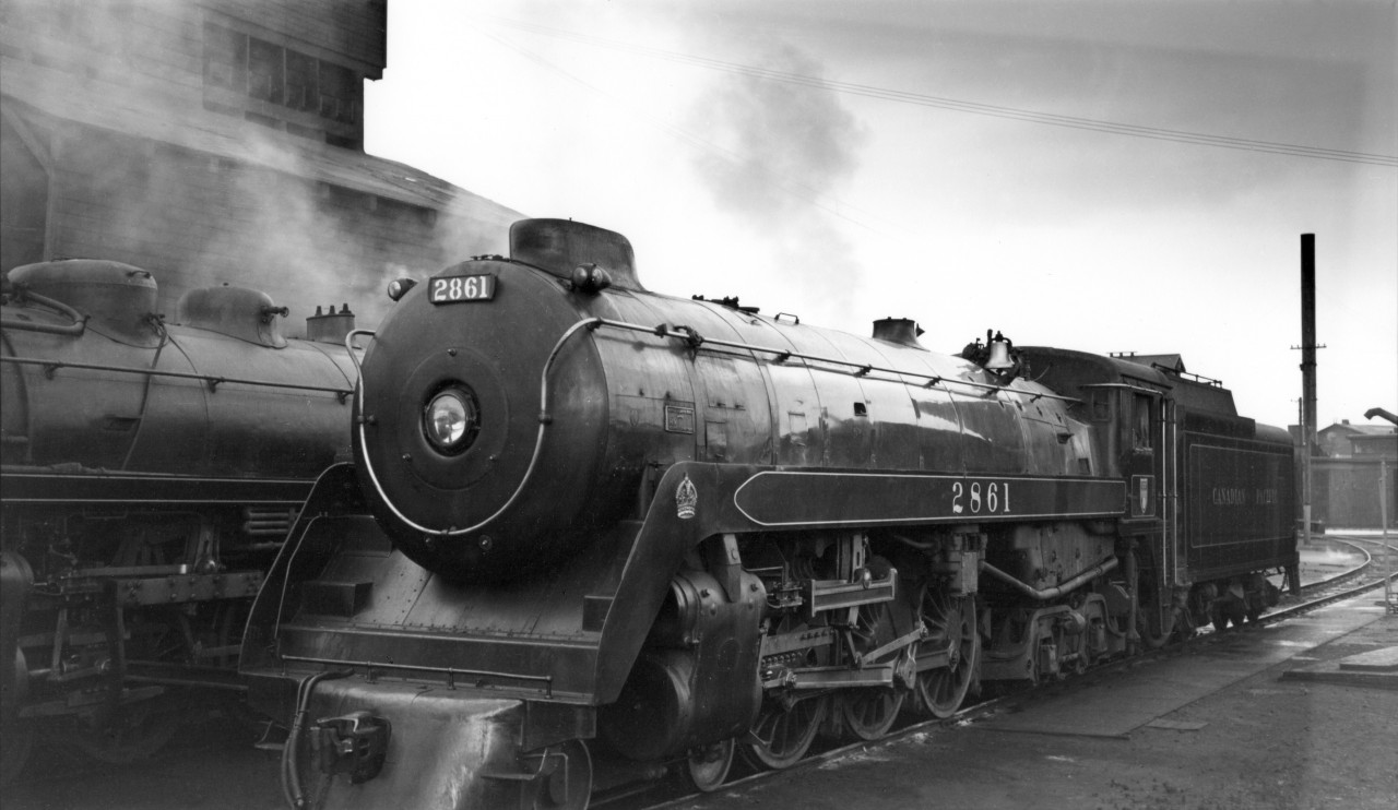 Engine 2861 at Vancouver, near Drake street roundhouse