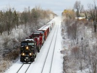 CP 246 accelerates after clearing Toronto Agincourt yard with CP 8782, CP 8138, and IC Blue Devil 2466. CP 8782 carries a different colour on the nose, likely due to months of coal trains with no washing. IC 2466 was isolated by 246 until West Toronto Lambton yard where it was set off for CN L549 (CP interchange) later that night. The first time in a while that a Blue Devil has rolled along CP rails in Toronto, and with their future uncertain, likely one of the last. 