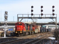 All good things must come to an end. Sadly, the searchlight signals that have been guarding CN Liverpool for decades seem to be in their final weeks. With replacements in and on the ground, it was time to document them before they were gone forever. And what a train to frame!
CN 517 heads up the CN York sub with C40-8 "standard cab" 2109 and SD75I 5772. As these signals slowly get replaced, it puts into question other searchlight replacements for the year.

Some technicalities for the new LEDs:
EBs off the York sub will have a solo mast (already in the ground in the photo). Signals for EBs on the Kingston sub will have a signal cantilever installed with signals for both tracks on the cantilever. The frame was already on site on the 9th.
The WB signals are also being replaced, but I do not remember if they are all going on a cantilever or bridge, or if the York sub will have its own mast.