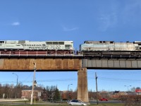 CP 7022, CEFX 1002 and another CP unit lead 113 past Port Hope