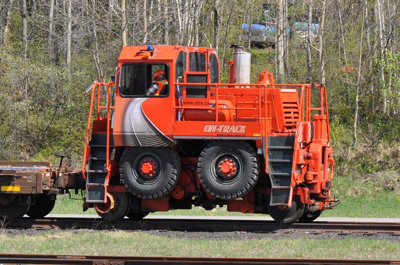 The name on this little beast says it all: ON-TRACK, which it is.  This machine was caught at Capreol Ontario on May 26 2019.